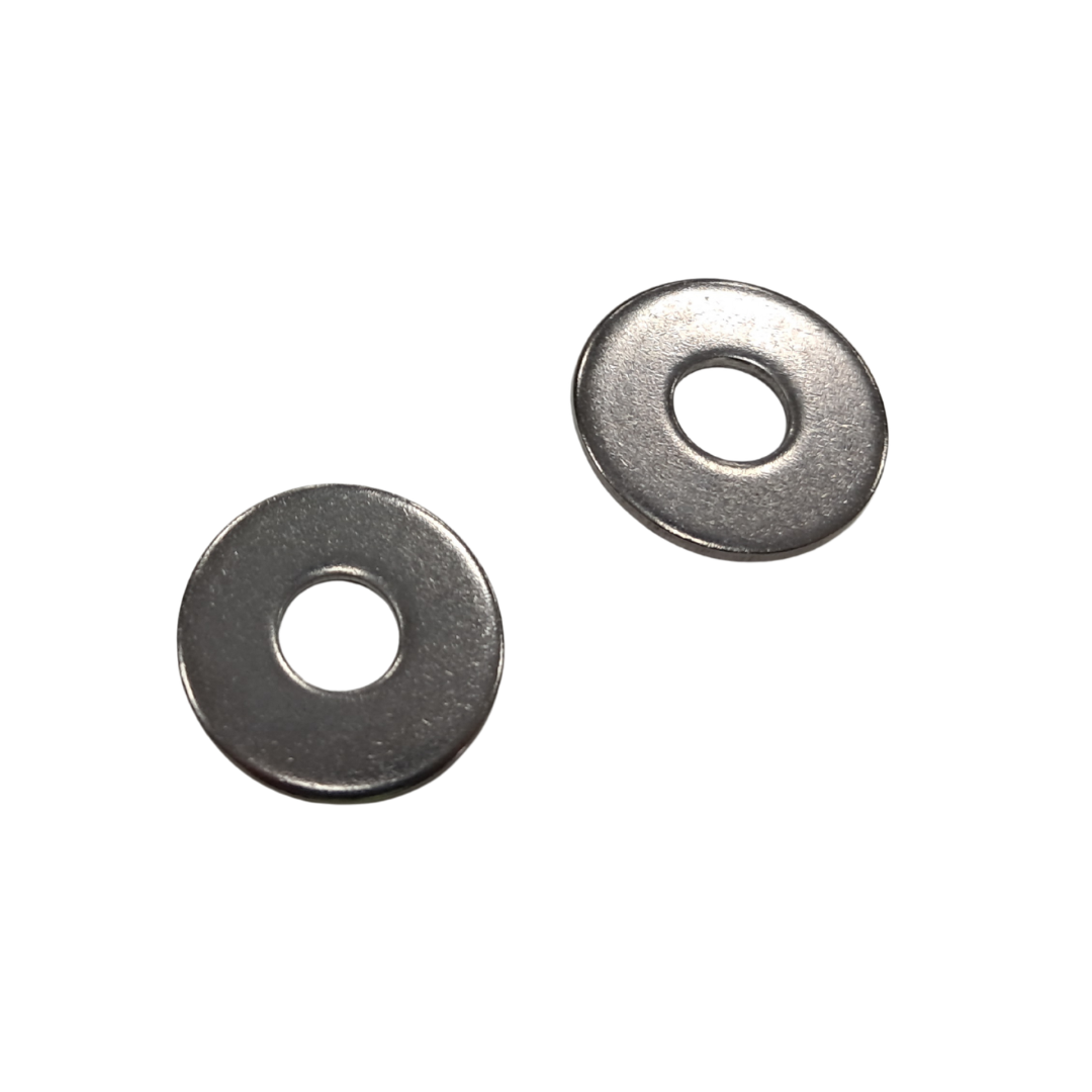 Two metal washers on a white background