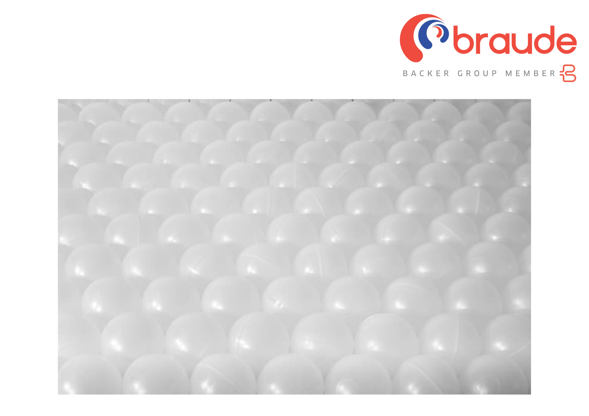 White textured 'frogspawn' with Braude logo at the top right corner