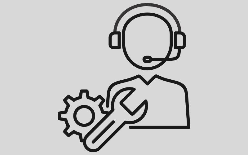 technical support logo on grey background
