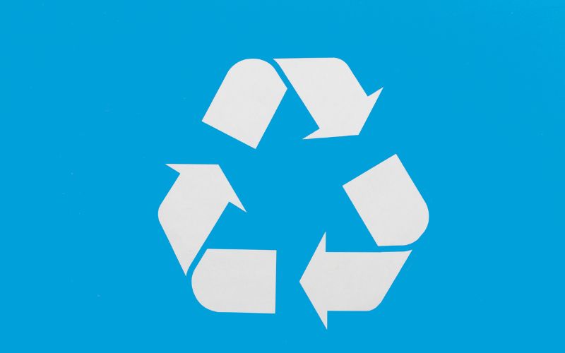 blue recycle sign